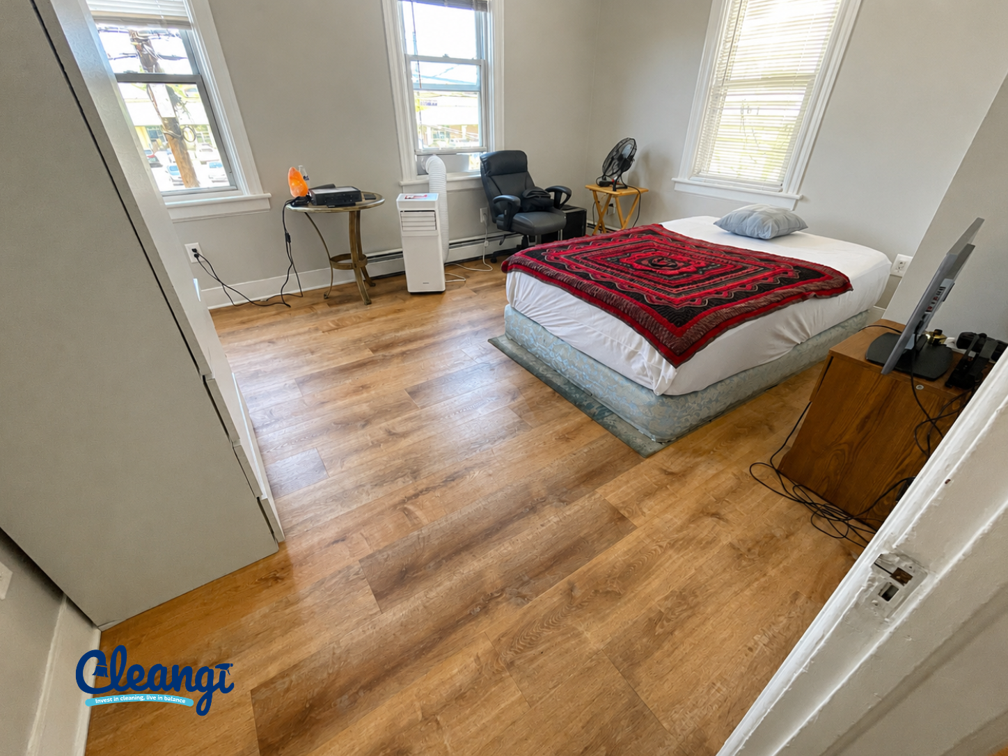 Bedroom after professional cleaning and reset